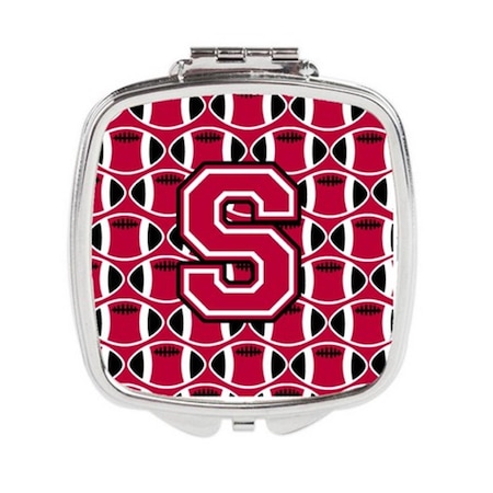 Carolines Treasures Letter S Football Crimson and White Compact Mirror CJ1079-SSCM